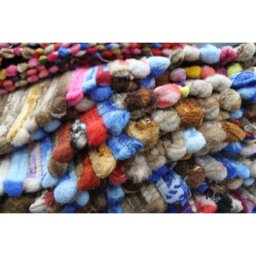 Large Velvet Cotton Indian Rug Colorful Handmade Home Decor - Multi - thumbnail 2