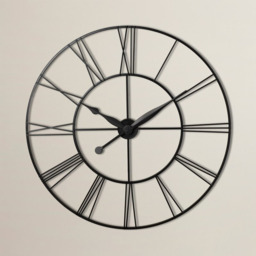 Large Vintage Cut-Out Metal Wall Clock - Grey Black - thumbnail 4