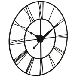 Large Vintage Cut-Out Metal Wall Clock - Grey Black - thumbnail 3
