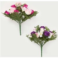 Rose  Lily Bouquet, Pink  Purple Set of 2 - Pink and purple - image 1