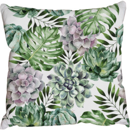 Watercolor tropical plants Outdoor Cushion - Green / 60cm - thumbnail 2