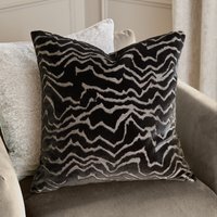 Tierra Cut Velvet Abstract Cushion - Jet / Feather - image 1