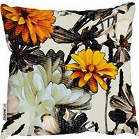 Art vintage white peonies and gold orange asters Cushion - orange / 60cm