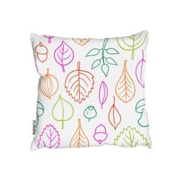 Multi Colour Leaves Illustration Outdoor Cushion - Pink / 60cm - thumbnail 2
