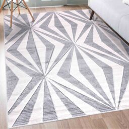 Valencia Modern Crystal Design Carved Area Rugs - Silver / 160x230 cm Rectangle - thumbnail 2