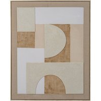 Lumera Linen Textured Canvas Wall Art in Frame - Elegant Modern Decor - Brown