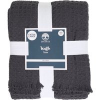 Waffle Cotton Throw - Charcoal - image 1