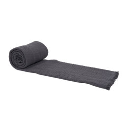 Waffle Cotton Throw - Charcoal - thumbnail 2