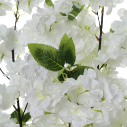 Artificial Cherry Flowering Tree in Pot for Decor - White - thumbnail 4