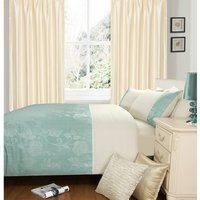 Floral Jacquard Lina Duvet Cover and Pillowcase Set - Teal