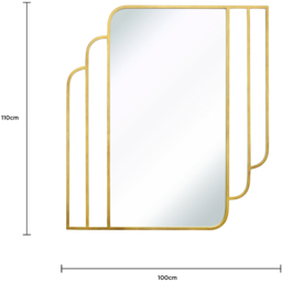 Prague Rectangular Mirror Weather Resistant - Gold - thumbnail 5