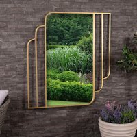 Prague Rectangular Mirror Weather Resistant - Gold - thumbnail 1