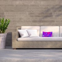 Vibrant Marbling swirls Outdoor Cushion - Pink - thumbnail 1