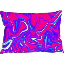 Vibrant Marbling swirls Outdoor Cushion - Pink - thumbnail 2