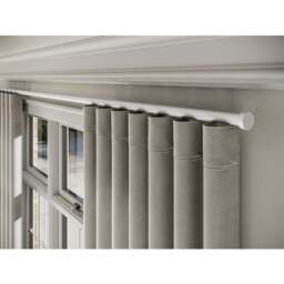 28mm Styleline Gliding Curtain Pole Set with Stud End - White - White / 105cm - thumbnail 2