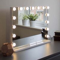 Sophia Hollywood Vanity Mirror with LED Lights - White - thumbnail 1