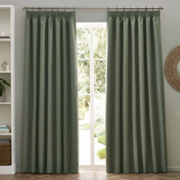 Dawn Blackout Pencil Pleat Curtains - Eucalyptus / 117cm / 183cm - thumbnail 3