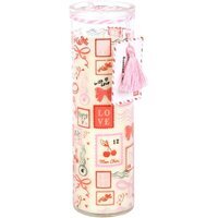 Valentine Sparkling Rose Tube Candle Romantic Gift Decor - Pink