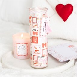 Valentine Sparkling Rose Tube Candle Romantic Gift Decor - Pink - thumbnail 2