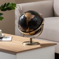 Metallic Black World Globe - Black