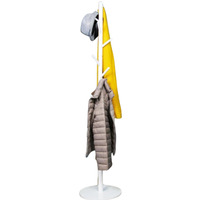 Wooden Adjustable Coat Stand With 8 Hooks - White