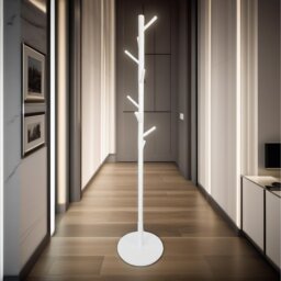 Wooden Adjustable Coat Stand With 8 Hooks - White - thumbnail 2