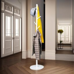 Wooden Adjustable Coat Stand With 8 Hooks - White - thumbnail 4