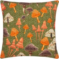 Mushroom Fields Abstract Cushion - Green / 80 Polyester 20 Feather