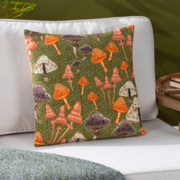 Mushroom Fields Abstract Cushion - Green / 80 Polyester 20 Feather - thumbnail 3