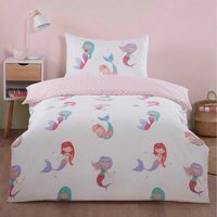 Little Mermaids Polyester Microfibre Duvet Set With Pillowcase - Multi / Junior