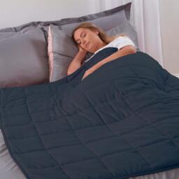 Quilted Weighted Blanket - Navy / 150cm - thumbnail 2