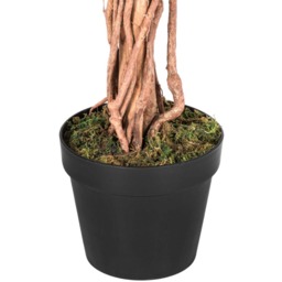 Homescapes Green Ficus Tree Artificial Plant with Twisted Real Wood Stem, 4 Ft - Green - thumbnail 4