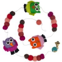 Felt Wall Hanging Owls MultiColor - Multicolor