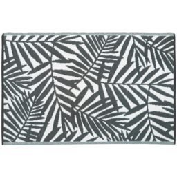 JVL Lightweight Reversible Plastic Woven Outdoor Rug, 120x170cm - Grey - thumbnail 2