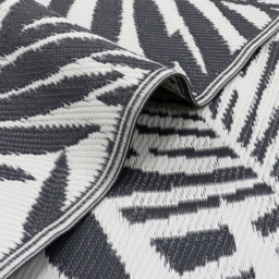 JVL Lightweight Reversible Plastic Woven Outdoor Rug, 120x170cm - Grey - thumbnail 5