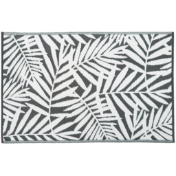 JVL Lightweight Reversible Plastic Woven Outdoor Rug, 120x170cm - Grey - thumbnail 3