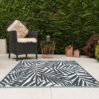 JVL Lightweight Reversible Plastic Woven Outdoor Rug, 120x170cm - Grey