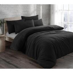 Teddy Bear Fleece Duvet Cover Set - Black / King - thumbnail 2