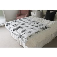 Fleas Many Species In Vintage Old Hand Drawn Style Blanket - White - thumbnail 1