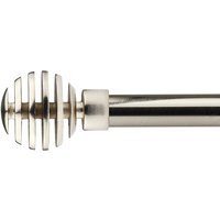 16-19mm Geneva Extendable Eyelet Metal Curtain Pole Set - Satin Silver / 160cm