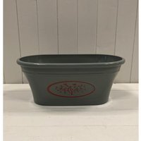 Grey Round Love Heart Tree Trough Recycled Plastic Planter - Dark Grey