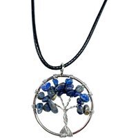 Tree of Life Pendant in Sodalite for Wisdom, Calming, Energy - Blue
