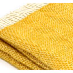 Beehive Wool Throw - Yellow - thumbnail 2