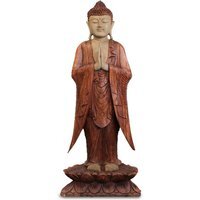 Buddha Statue Standing 1m Welcome - Brown