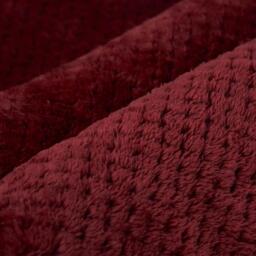 Waffle Honeycomb Mink Throw - Wine / 200cm - thumbnail 5