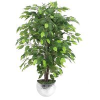 Artificial Ficus Tree With Metal Planter 90cm - Green