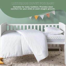 Night Comfort Egyptian Cotton 7.5 Tog Cot Bed Duvet - White - thumbnail 5
