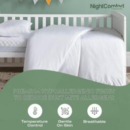 Night Comfort Egyptian Cotton 7.5 Tog Cot Bed Duvet - White - thumbnail 4