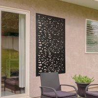 MirrorOutlet Amarell Metal Leaf design Garden screen 120 X 60cm - Black - image 1