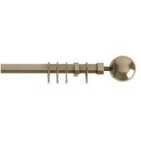 22-25mm Antique Brass Finesse Ball End Metal Curtain Pole Set - Antique Brass / 120cm